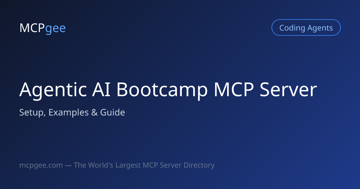 Agentic AI Bootcamp MCP Server (2026) | Setup, Examples & Guide